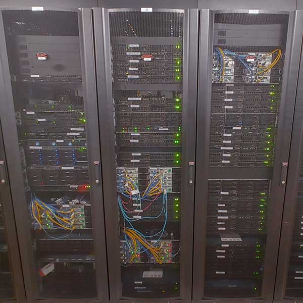Server cabinets at Sharktech’s Denver data center
