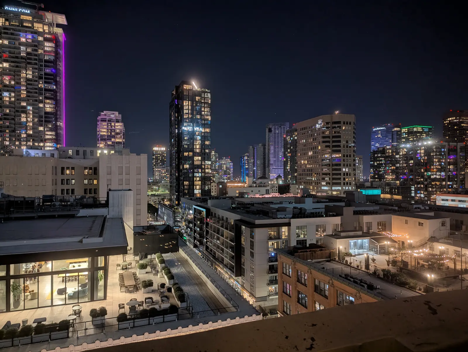 Downtown Los Angeles skyline at night