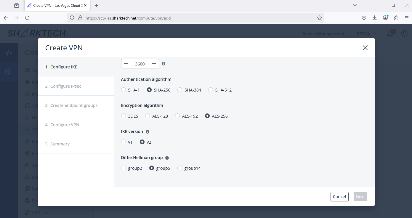 SharkTech Cloud Portal VPN